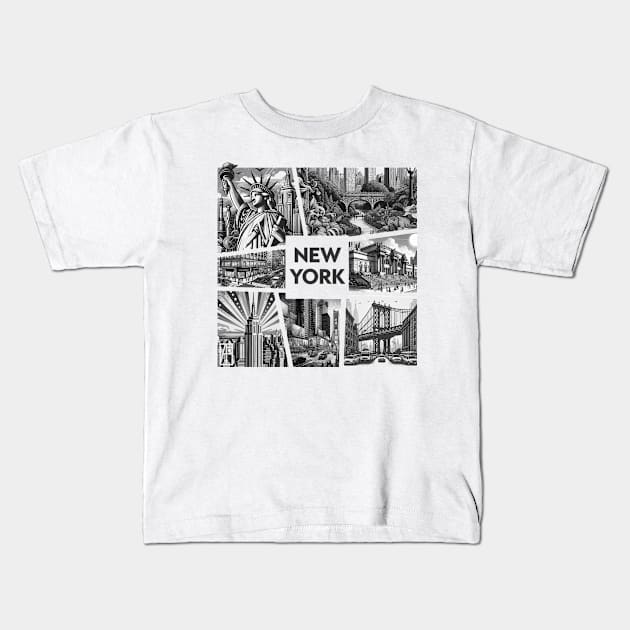 USA CITY - NEW YORK - TRAVEL -3 Kids T-Shirt by ArtProjectShop